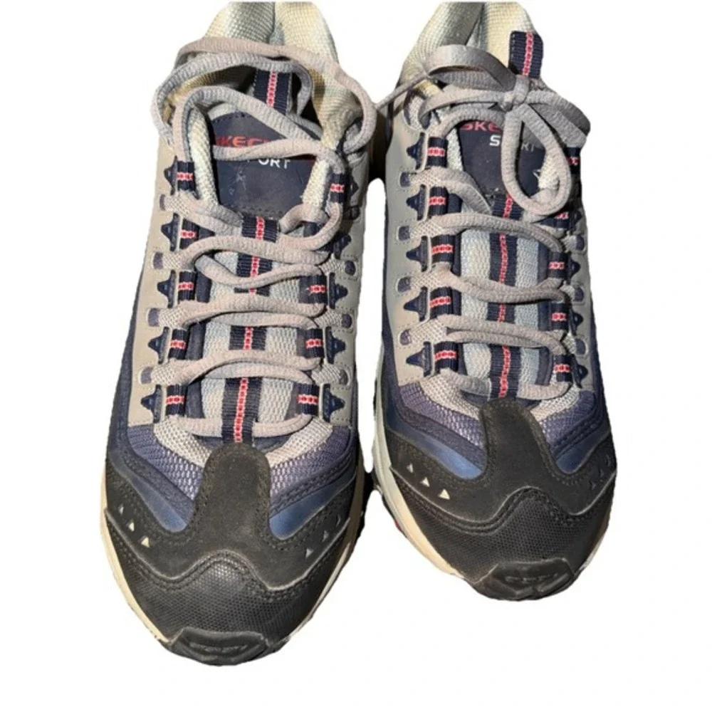 Skechers Sport Women's Hiking Trail Shoes Size 6 Gray Blue Leather Mesh     1702